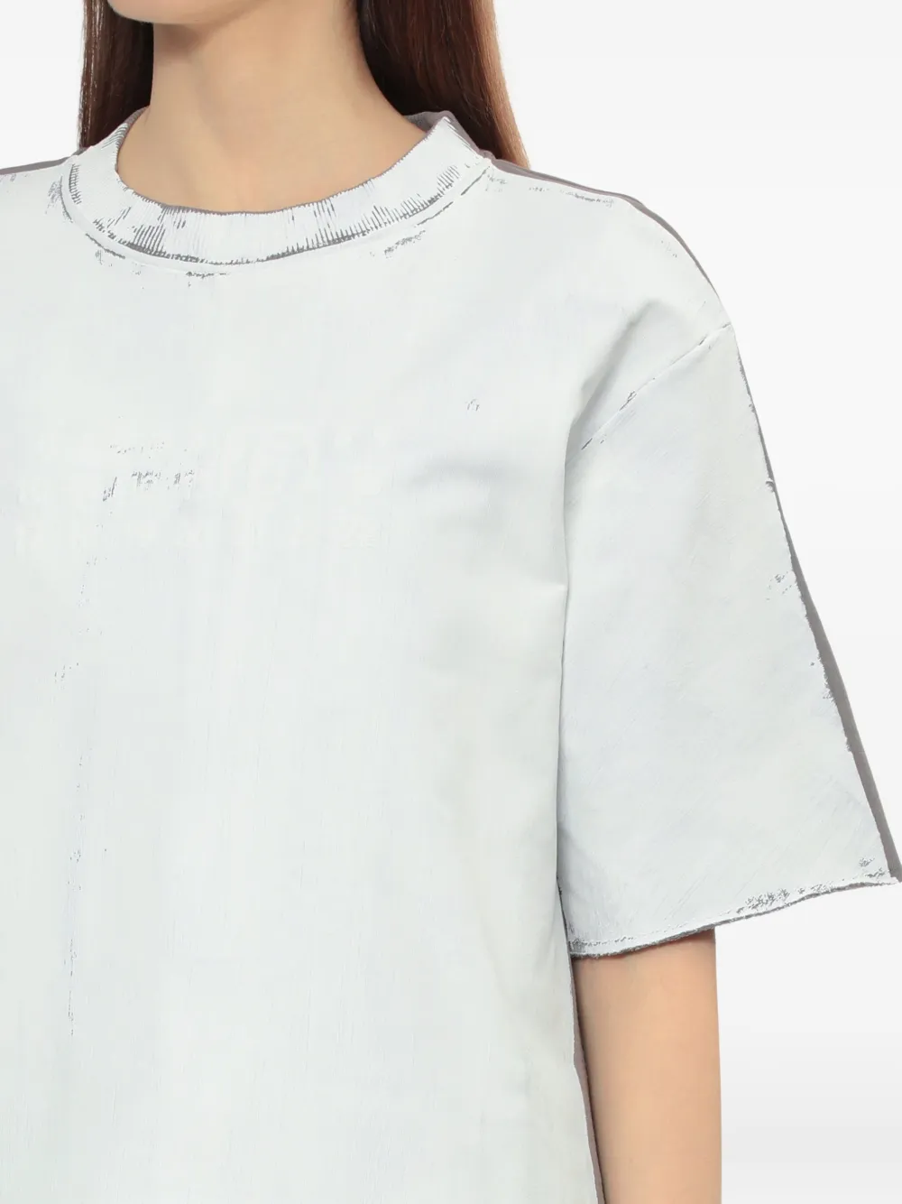 MM6 Maison Margiela raw-edge short-sleeve top Beige