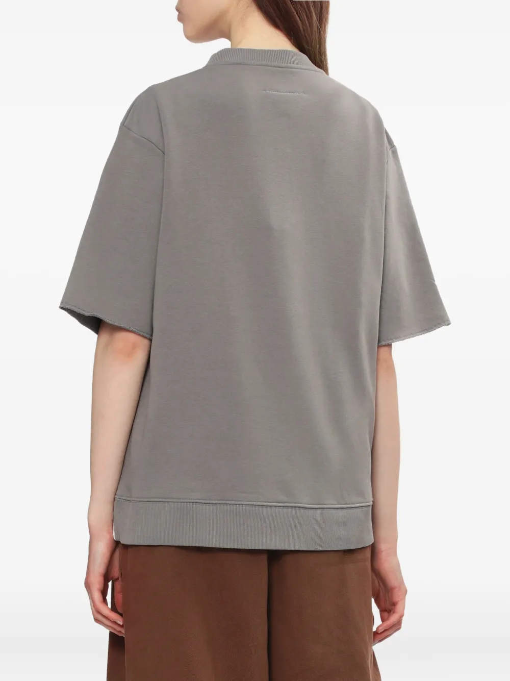 MM6 Maison Margiela raw-edge short-sleeve top Beige