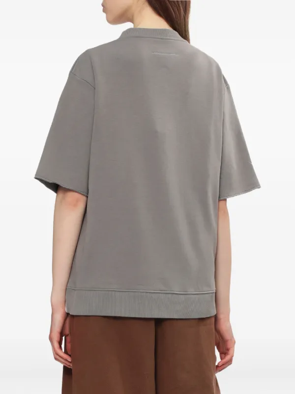 MM6 Maison Margiela raw-edge short-sleeve Top | Neutrals