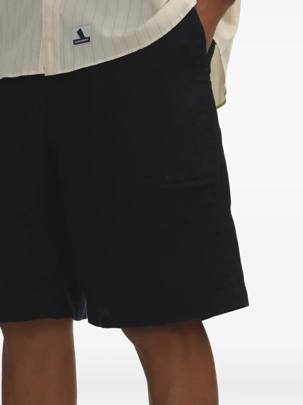 Engineered Garments Shorts met opgestikte zak van katoen-linnenblend Blauw