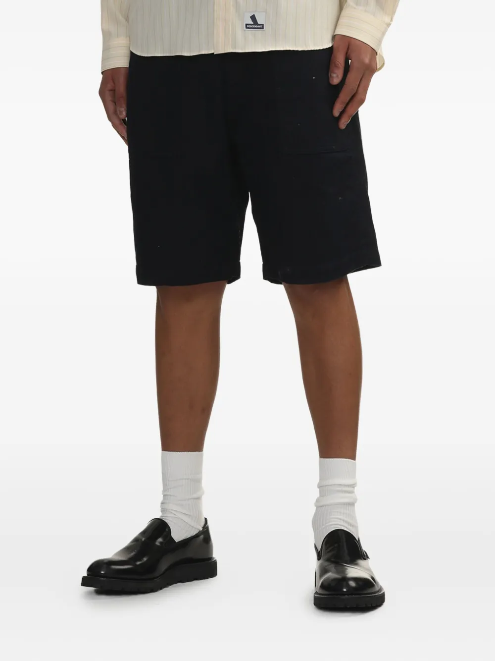 Engineered Garments Shorts met opgestikte zak van katoen-linnenblend Blauw