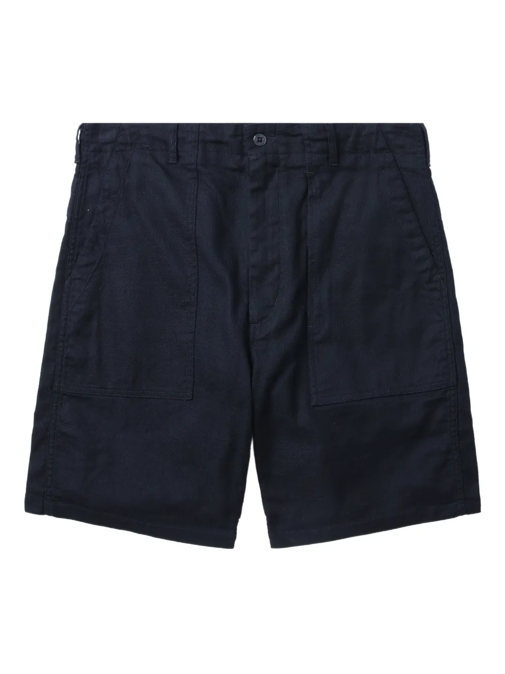 Engineered Garments patch-pocket cotton-linen blend shorts | Blue | Image 1