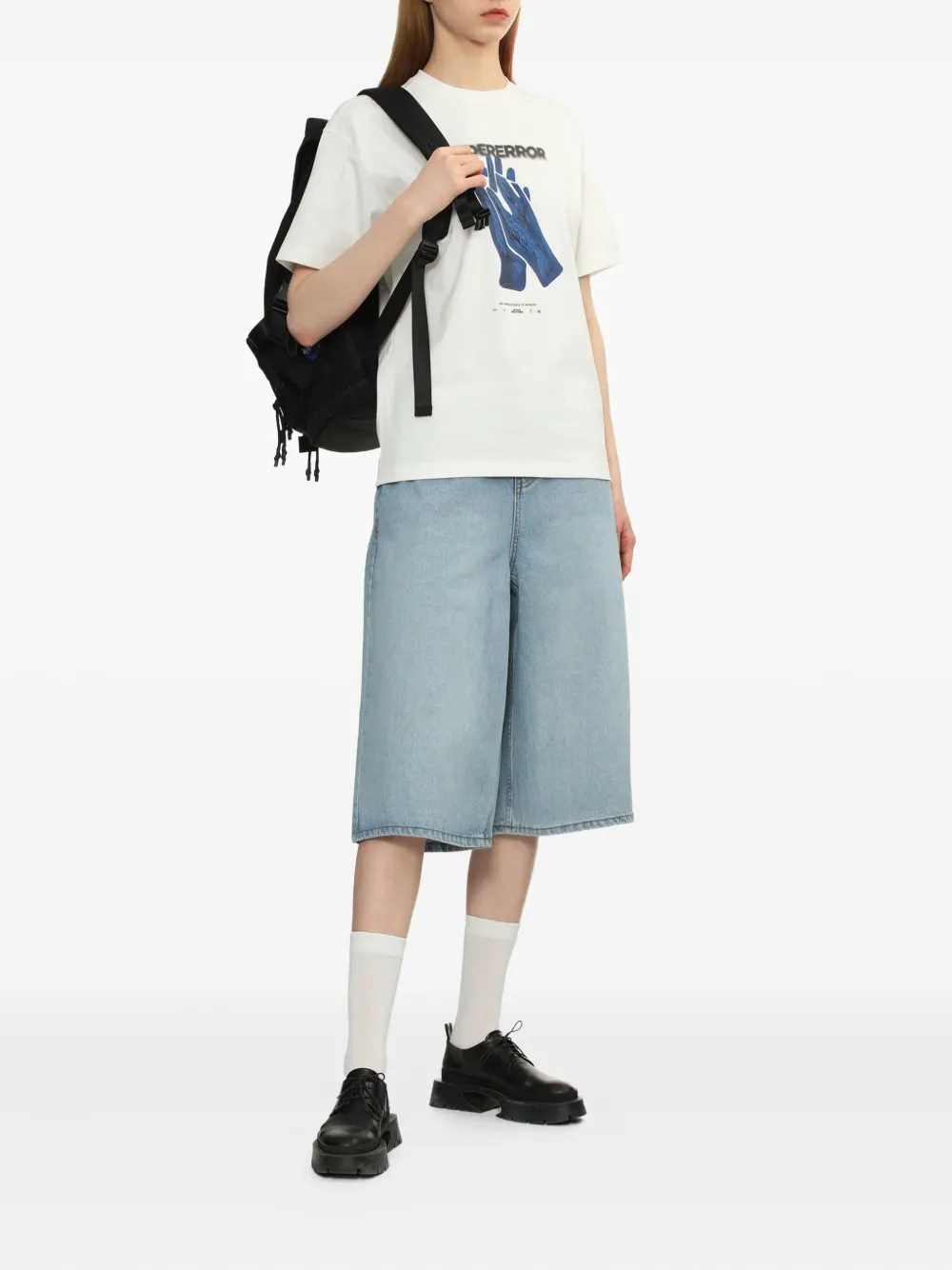Ader Error Sig high-waisted denim shorts | Jean Shorts | Image 2