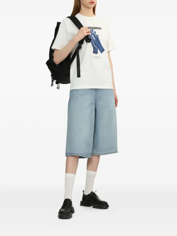 Ader Error Sig ハイウエスト デニムショーツ | ブルー | FARFETCH JP