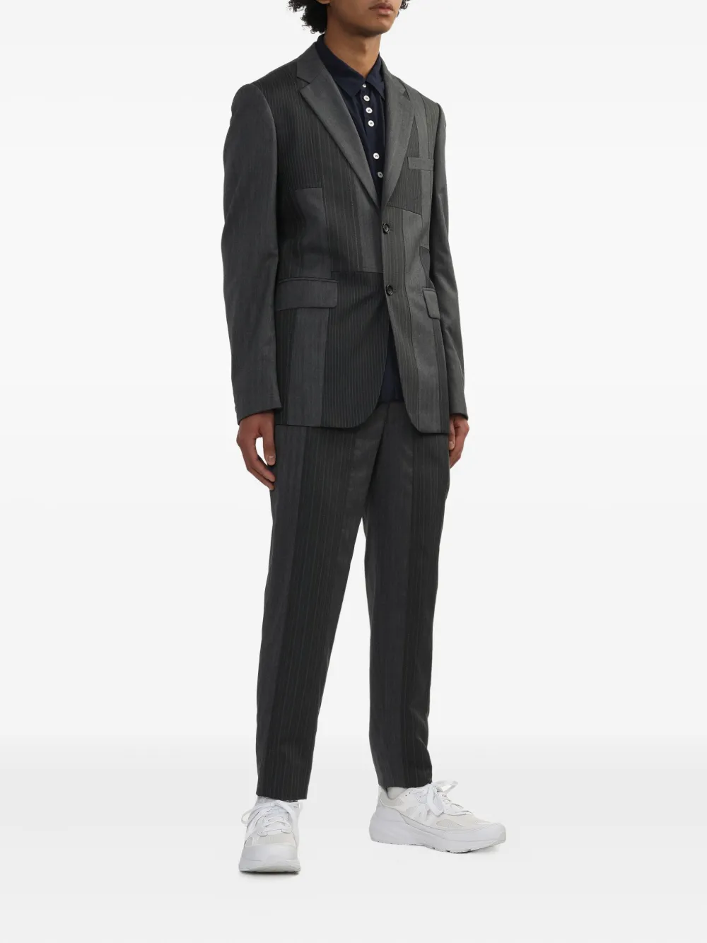 Comme des Garçons Homme Deux Broek met krijtstreep vlak Grijs