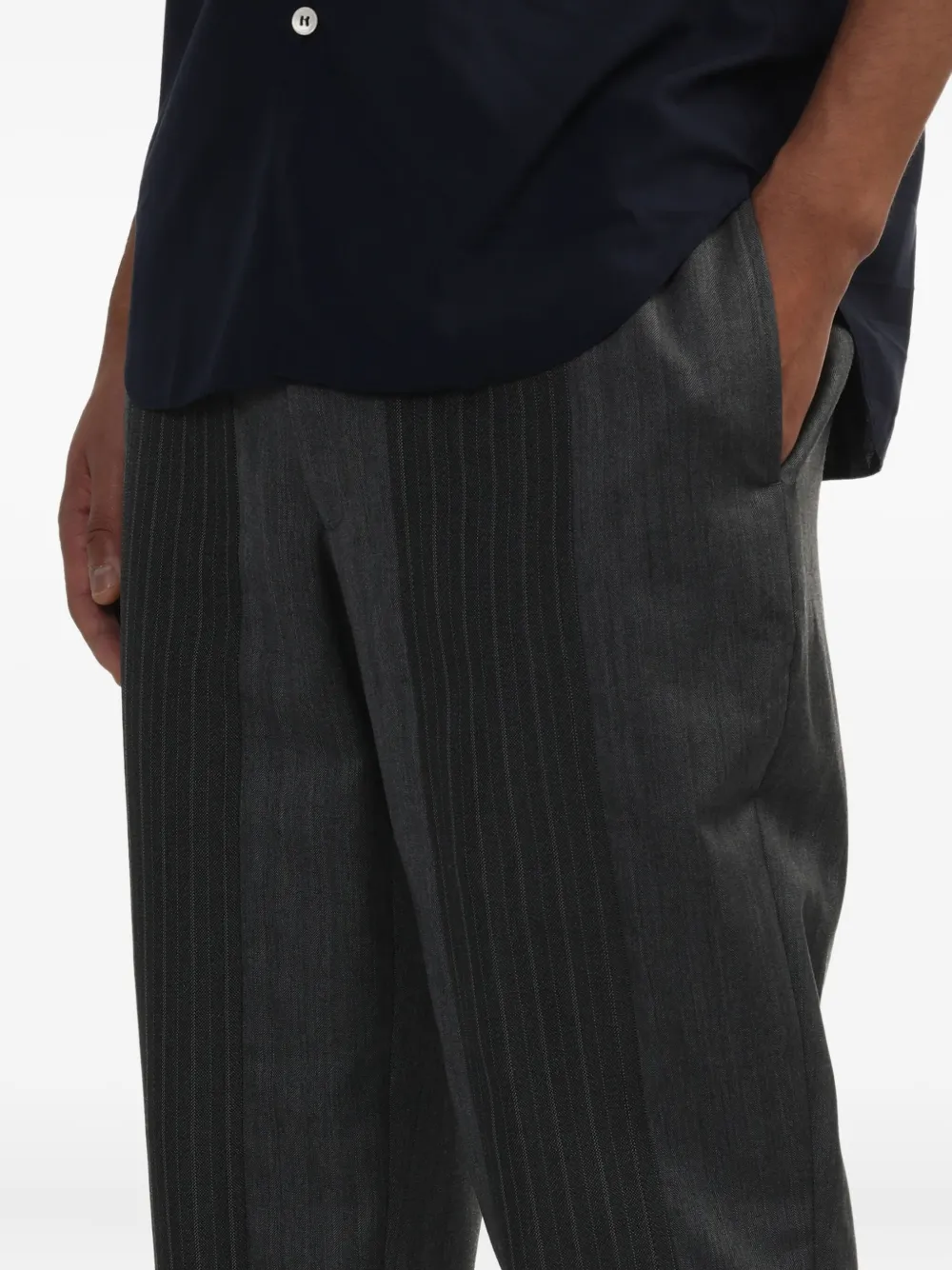 Comme des Garçons Homme Deux Broek met krijtstreep vlak Grijs