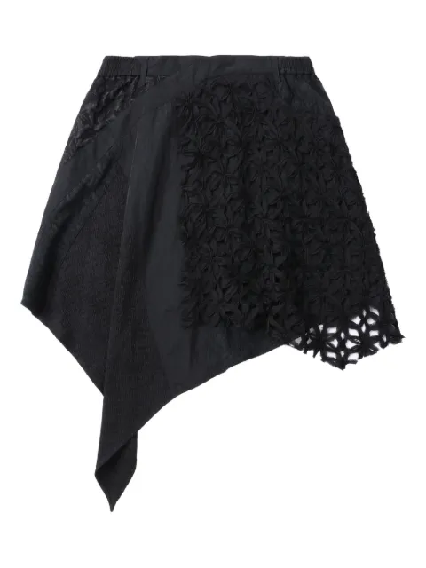 Ader Error asymmetric floral-lace mini skirt