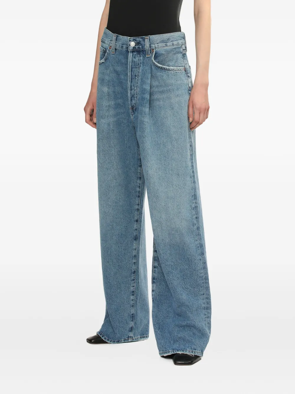 AGOLDE Franka jeans met plooien Blauw
