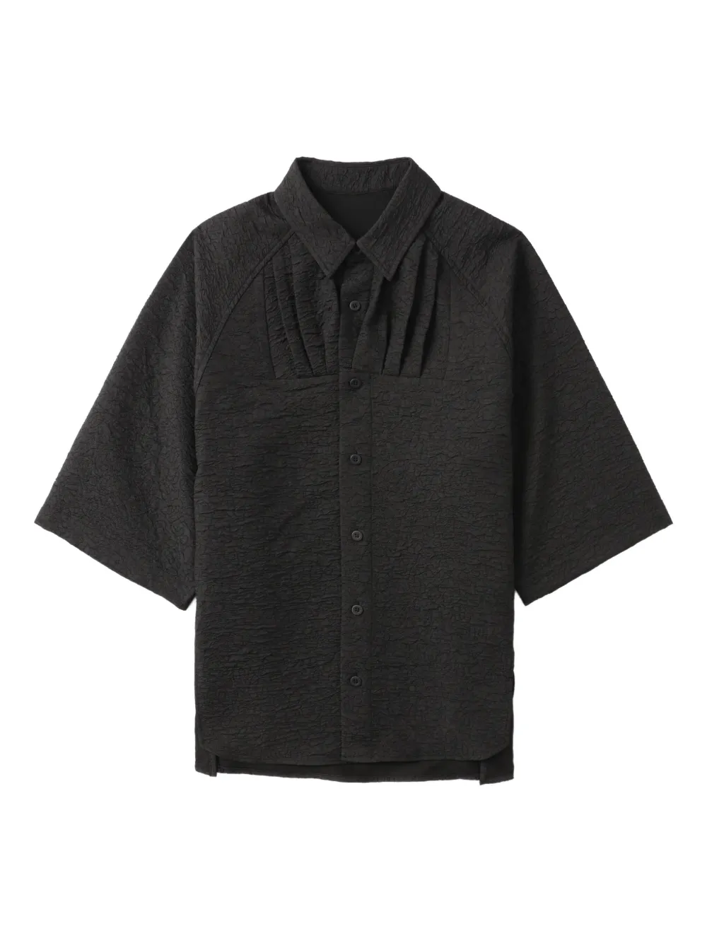 Ader Error pleated raglan-sleeve shirt | Black | Image 1