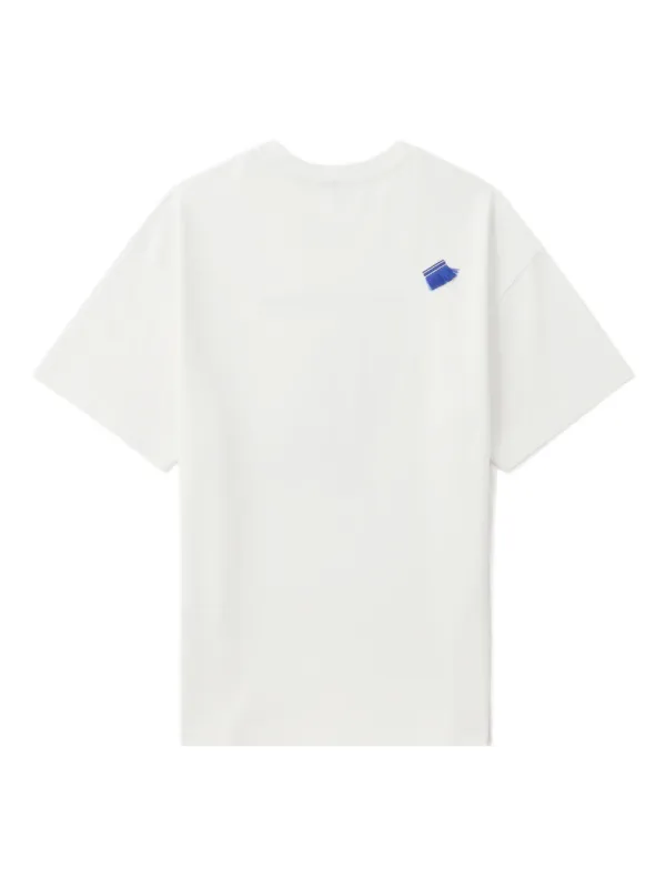 Ader Error hand-print Cotton T-shirt | White | FARFETCH JO