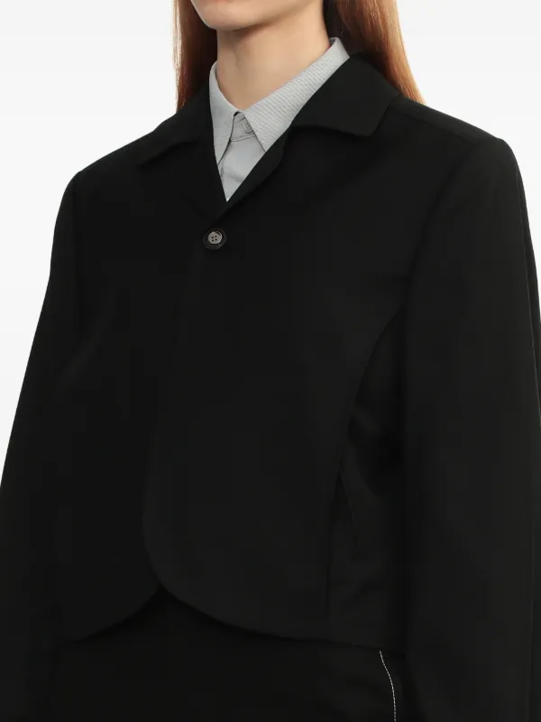 ADER テーラードジャケット 黒 クロップド丈 ダメージジャケット ADER 