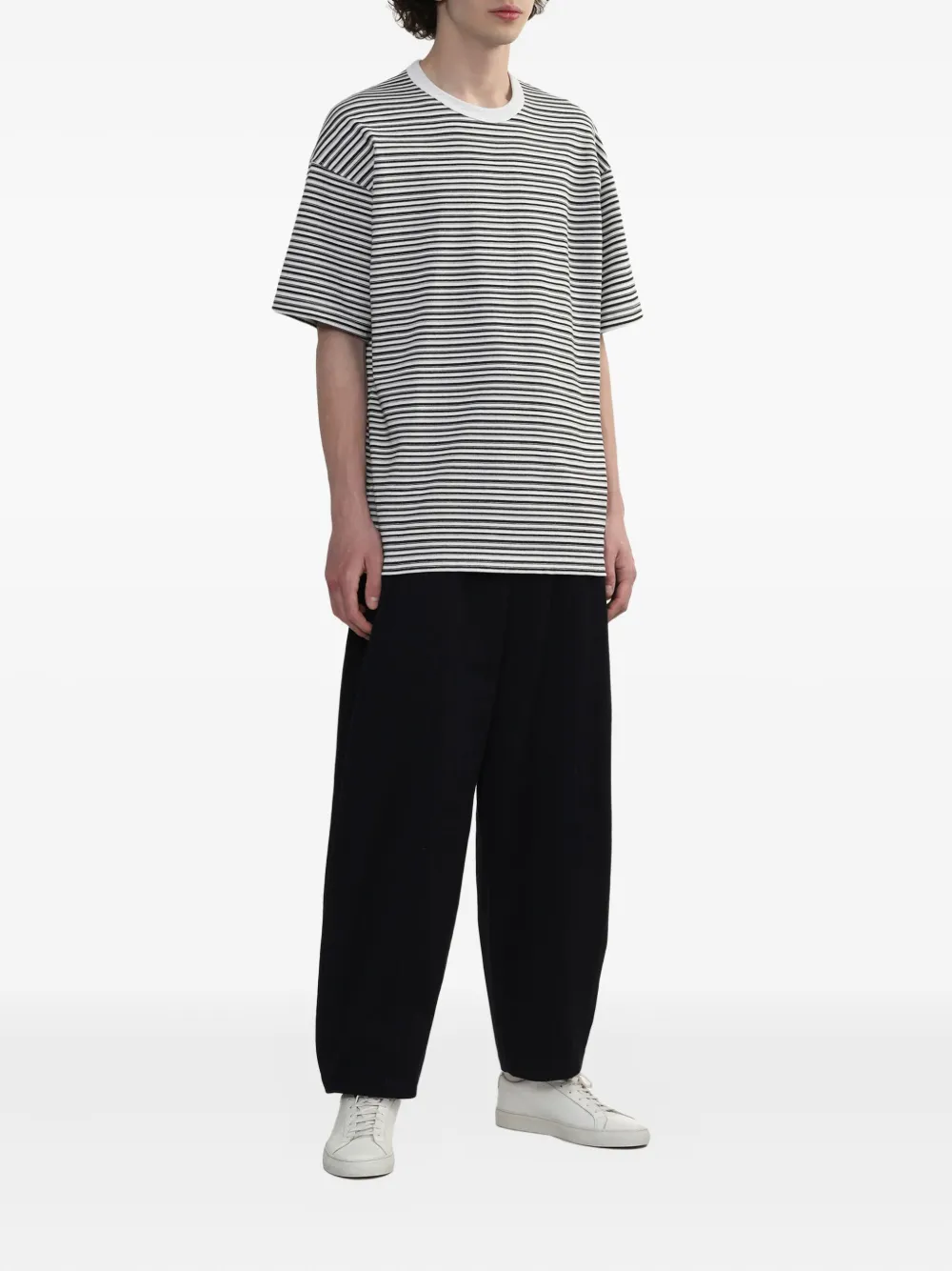 Comme des Garçons Homme striped cotton T-shirt Wit