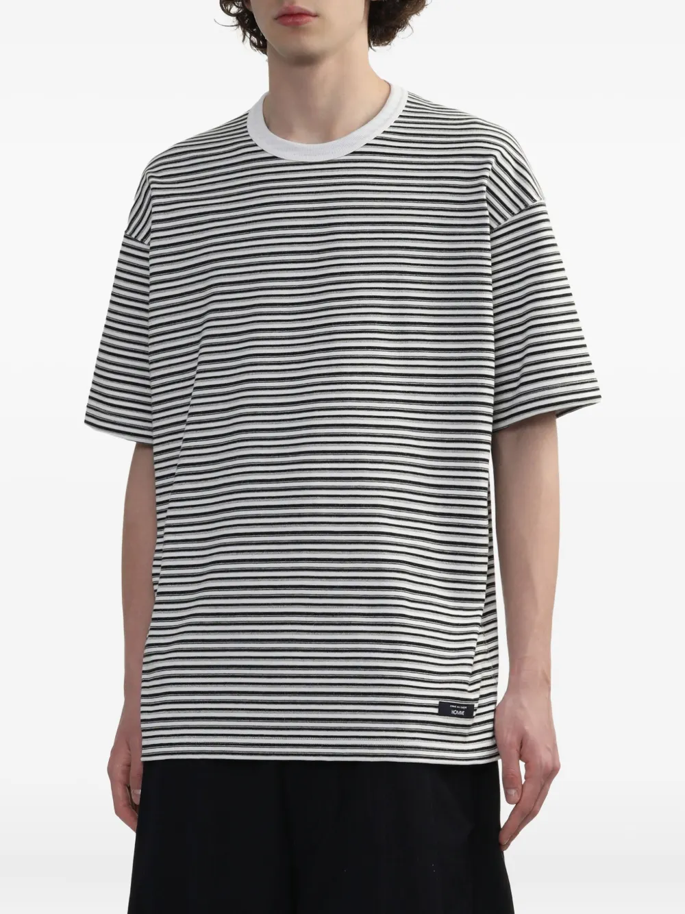 Comme des Garçons Homme striped cotton T-shirt Wit