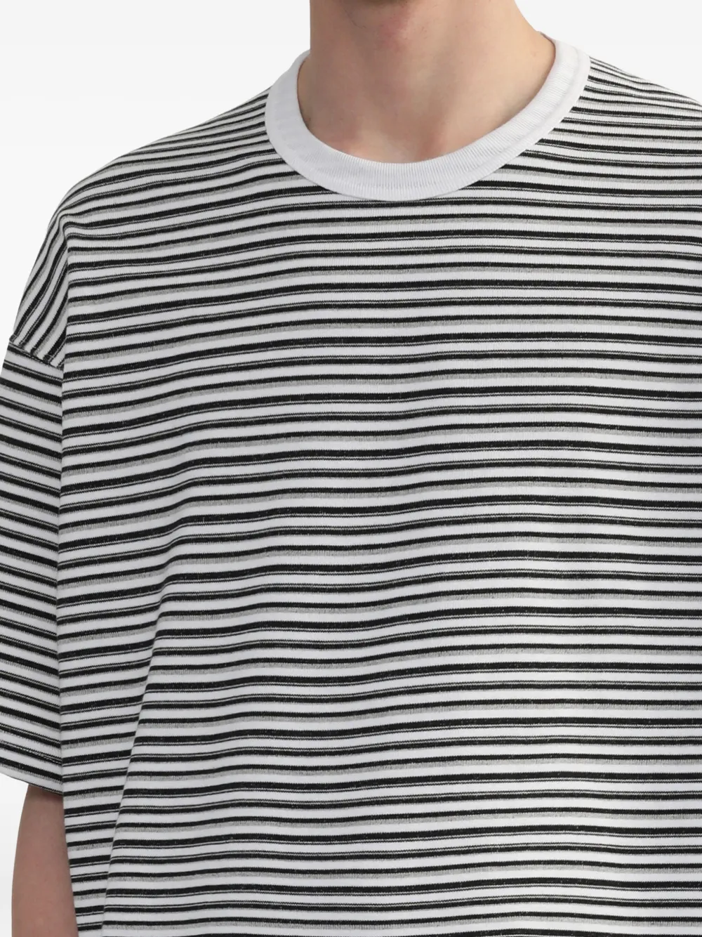 Comme des Garçons Homme striped cotton T-shirt Wit