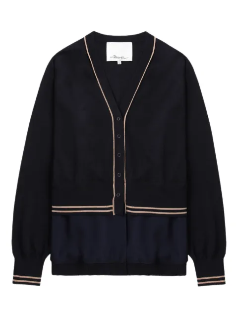 3.1 Phillip Lim chiffon-hem V-neck wool cardigan