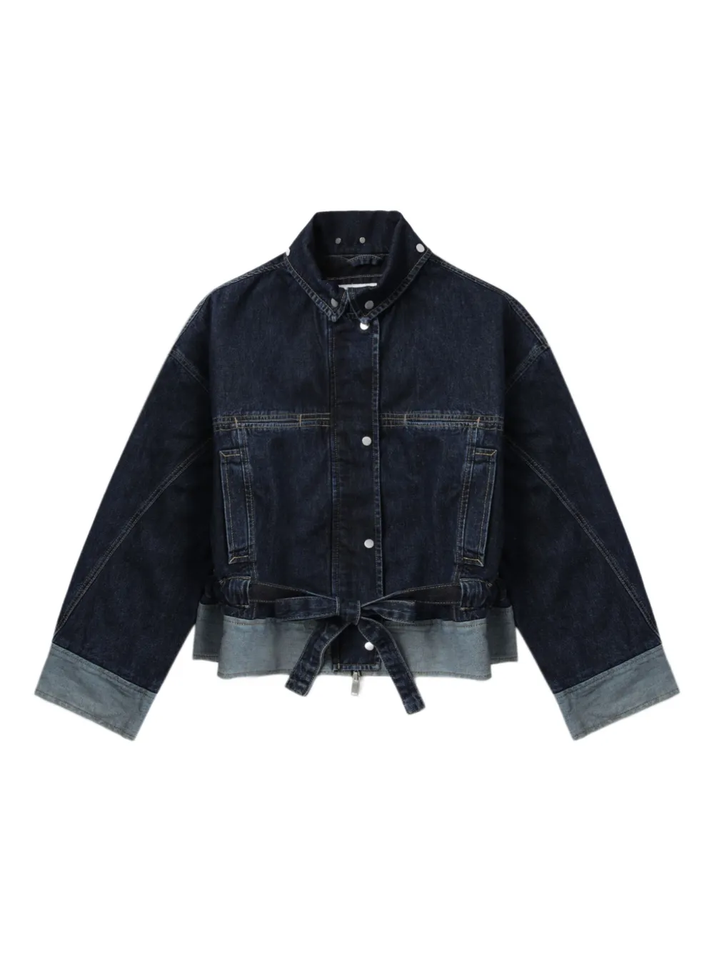 3.1 Phillip Lim belted contrast-panel denim jacket - ブルー 3.1 Phillip Lim belted contrast-panel denim jacket - ブルー