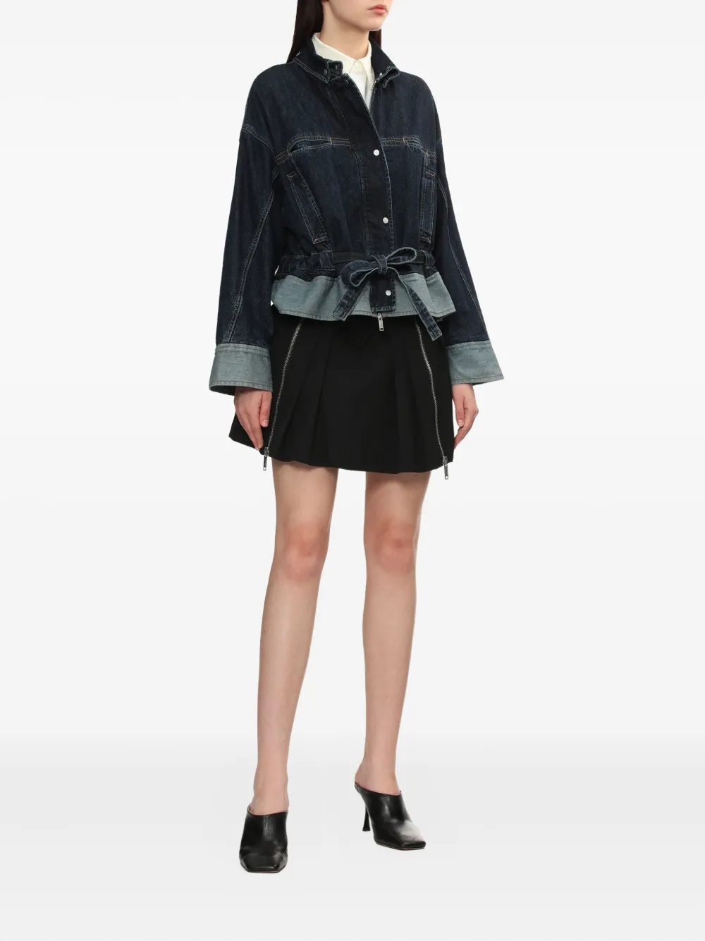 3.1 Phillip Lim belted contrast-panel denim jacket | Denim Jackets | Image 2