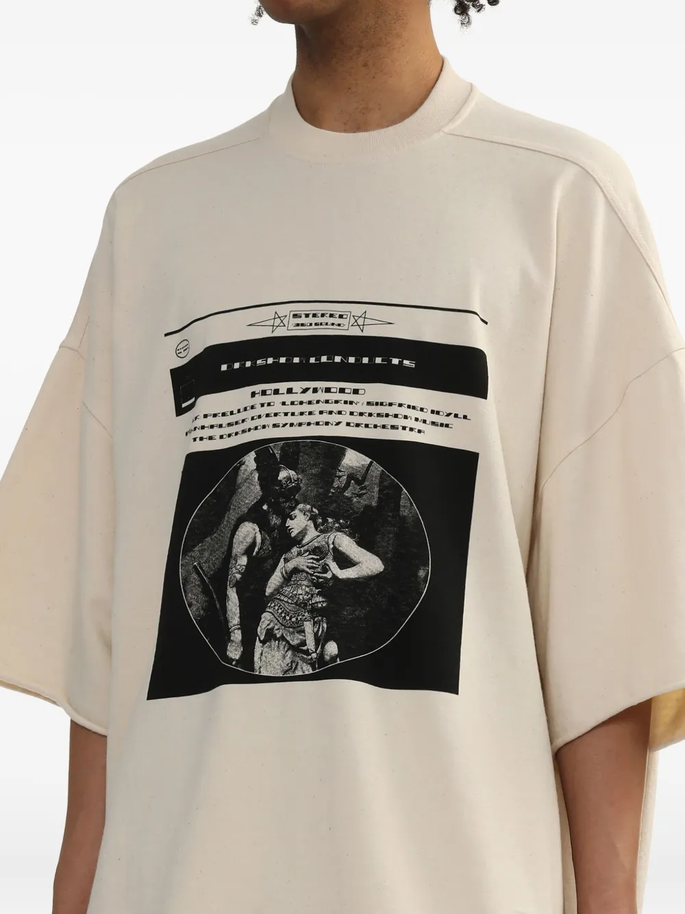 Rick Owens DRKSHDW Tommy T-shirt met grafische print Beige