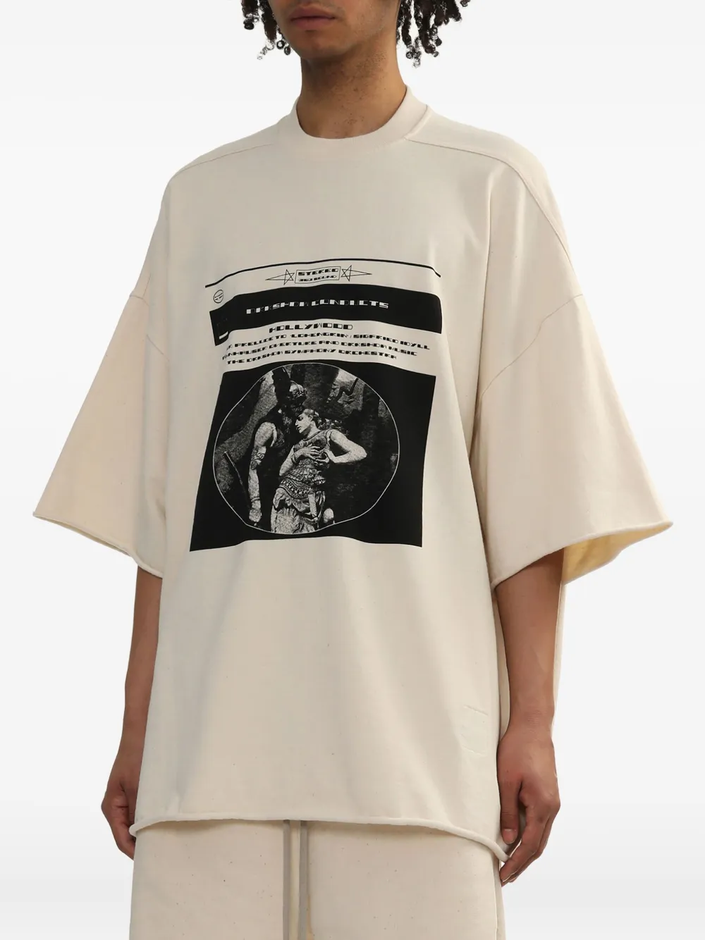 Rick Owens DRKSHDW Tommy T-shirt met grafische print Beige