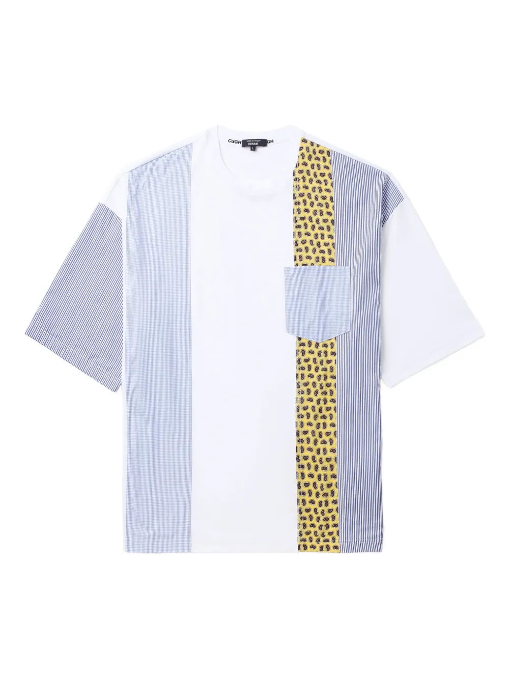 Comme des Garçons Homme panelled paisley-print T-shirt Wit