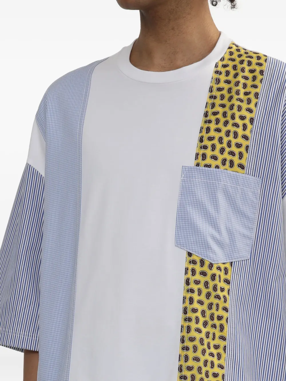 Comme des Garçons Homme panelled paisley-print T-shirt Wit