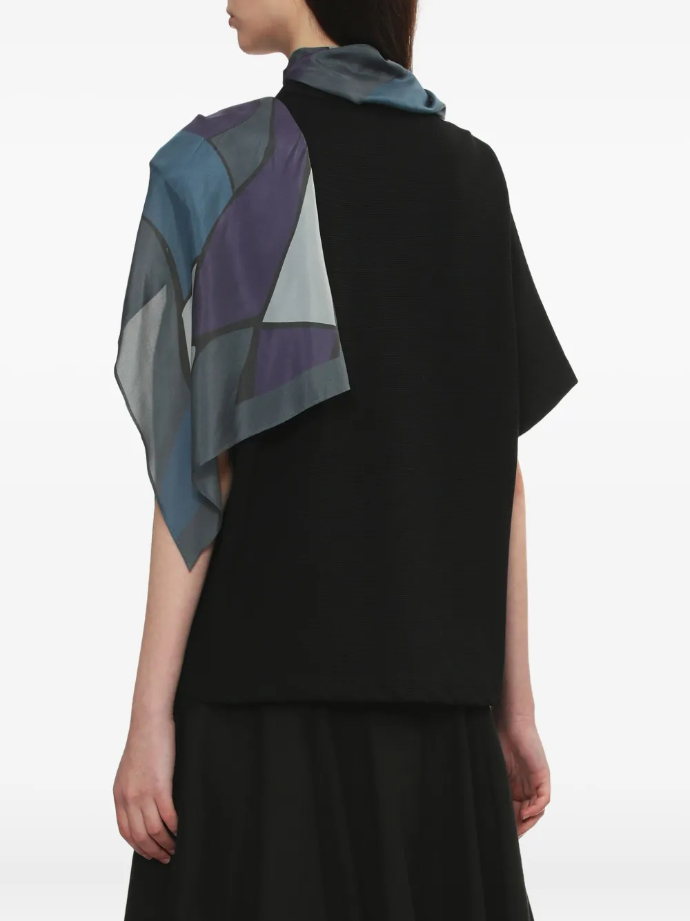 Kolor Scarf-detail One-sleeve T-shirt In Black
