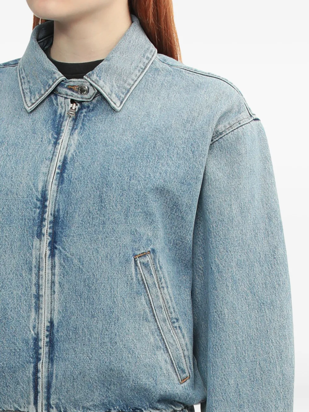 Agolde Nile Zip-front Elastic-waist Denim Jacket