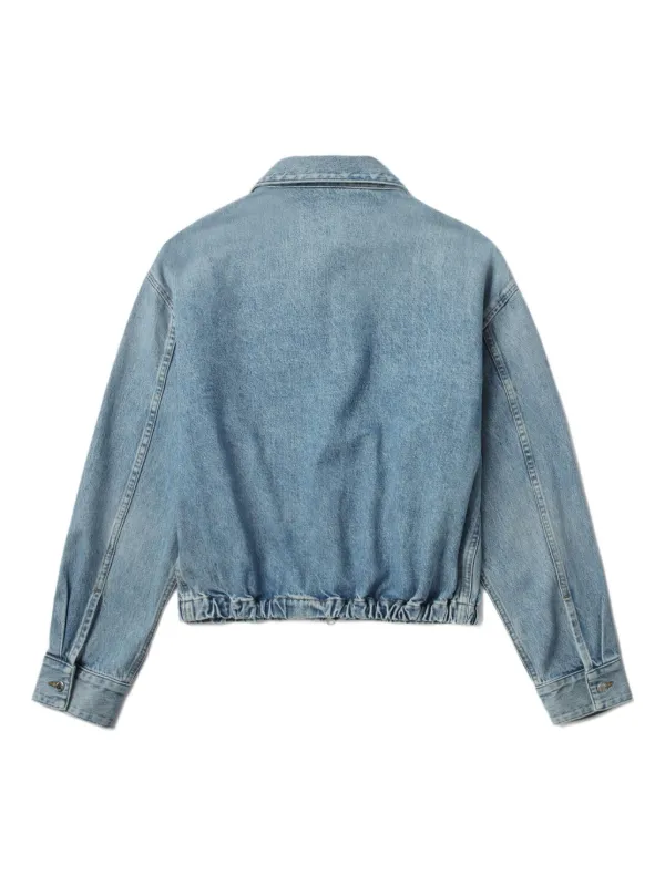 ジャケット・アウター BELPER / puffleed collar denim jacket Zipper Trimmed Denim Jacket – Ashley Stewart