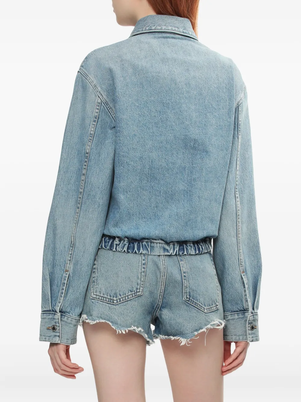 Agolde Nile Zip-front Elastic-waist Denim Jacket