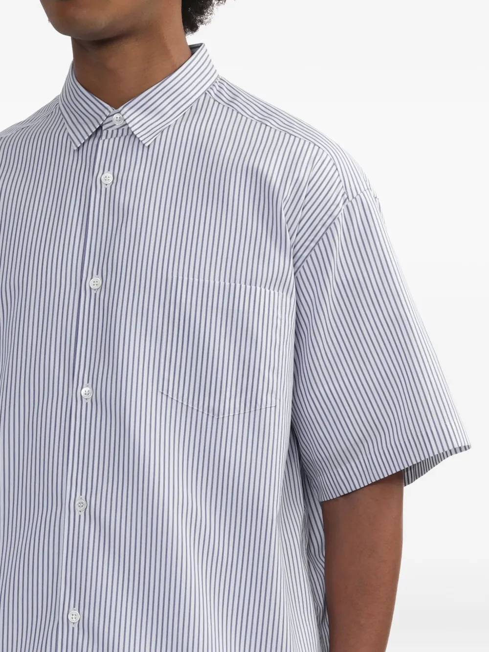 Comme des Garçons Homme striped short-sleeve shirt Blauw