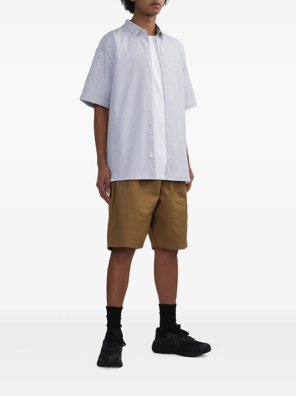 Comme des Garçons Homme striped short-sleeve shirt Blauw