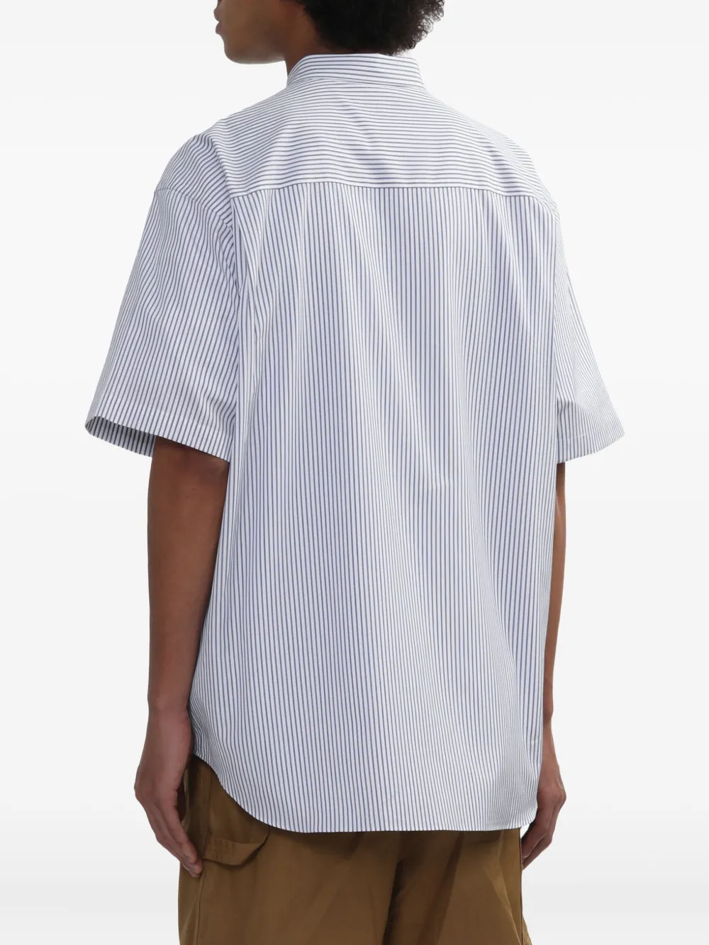 Comme des Garçons Homme striped short-sleeve shirt Blauw