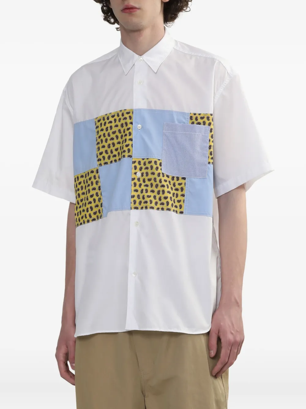 Comme des Garçons Homme paisley-patchwork shirt Wit