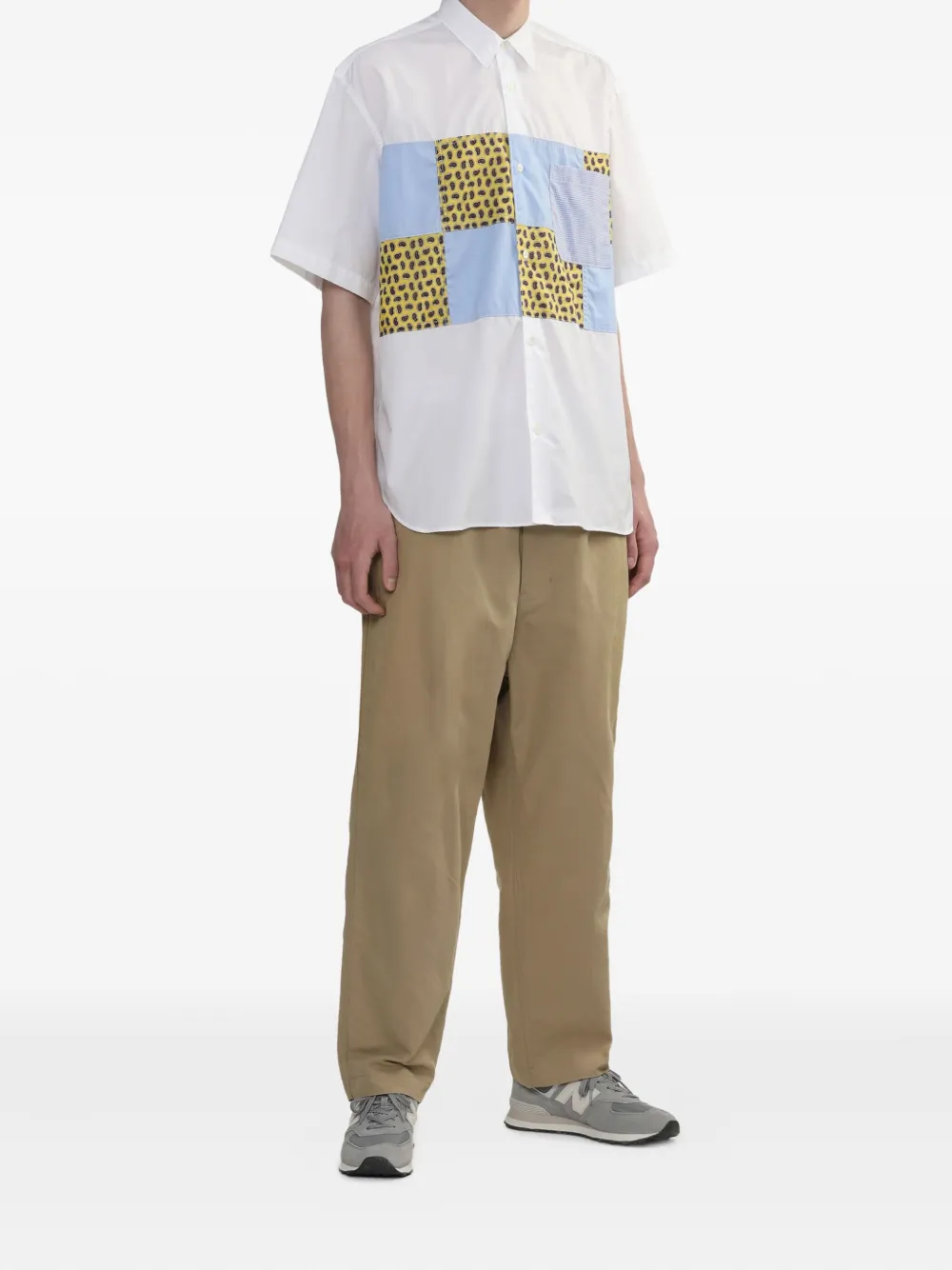 Comme des Garçons Homme paisley-patchwork shirt Wit