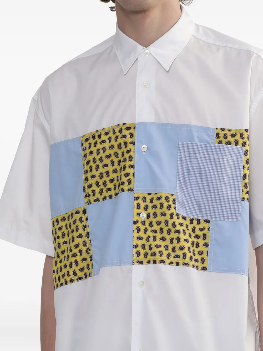 Comme des Garçons Homme paisley-patchwork shirt Wit