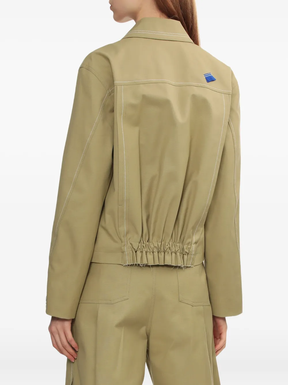 Ader Error Contrast-stitch Zip-up Jacket In Neutral