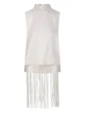 Sportmax fringe-hem sleeveless top - White
