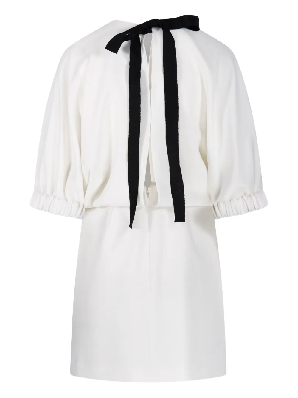 Max Mara Rum puffed-sleeve mini dress Wit