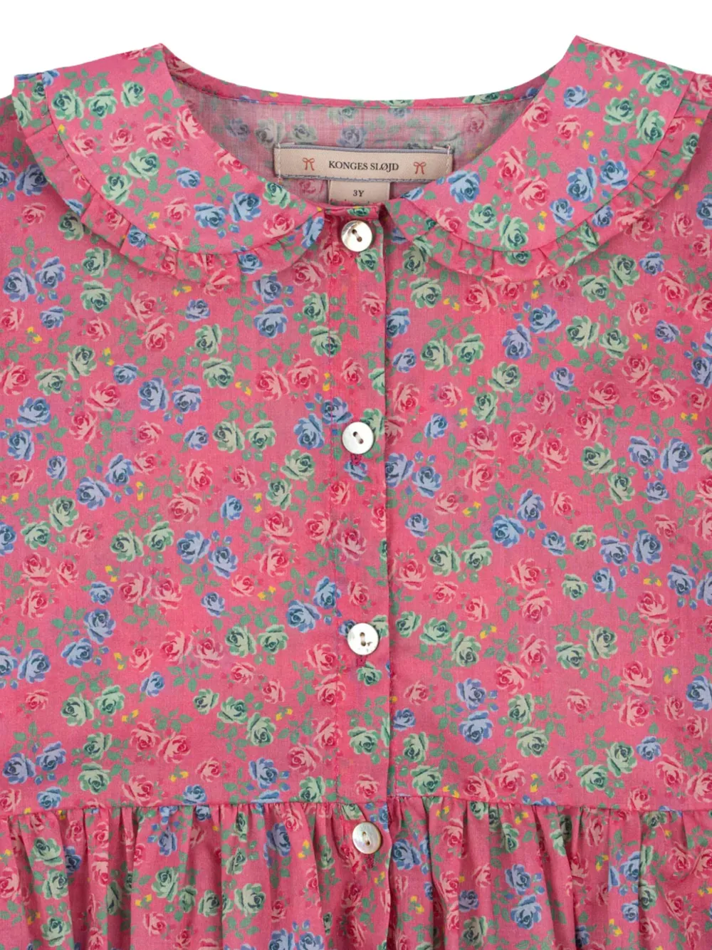 Konges Sløjd Shirt met Peter Pan-kraag en bloemenprint Roze