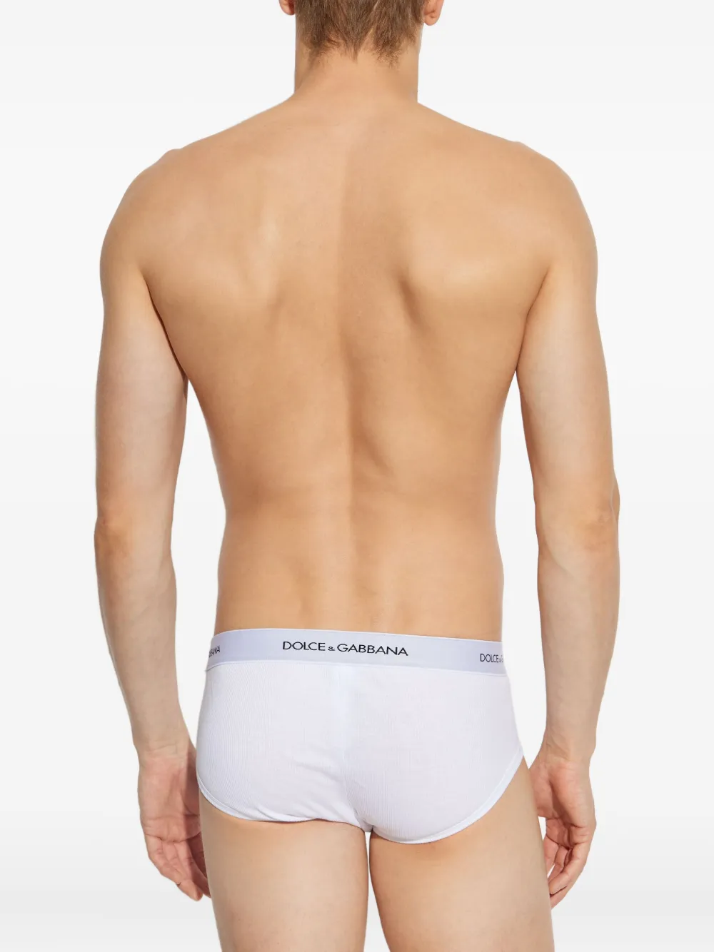 Dolce & Gabbana Twee slips met logoband Wit