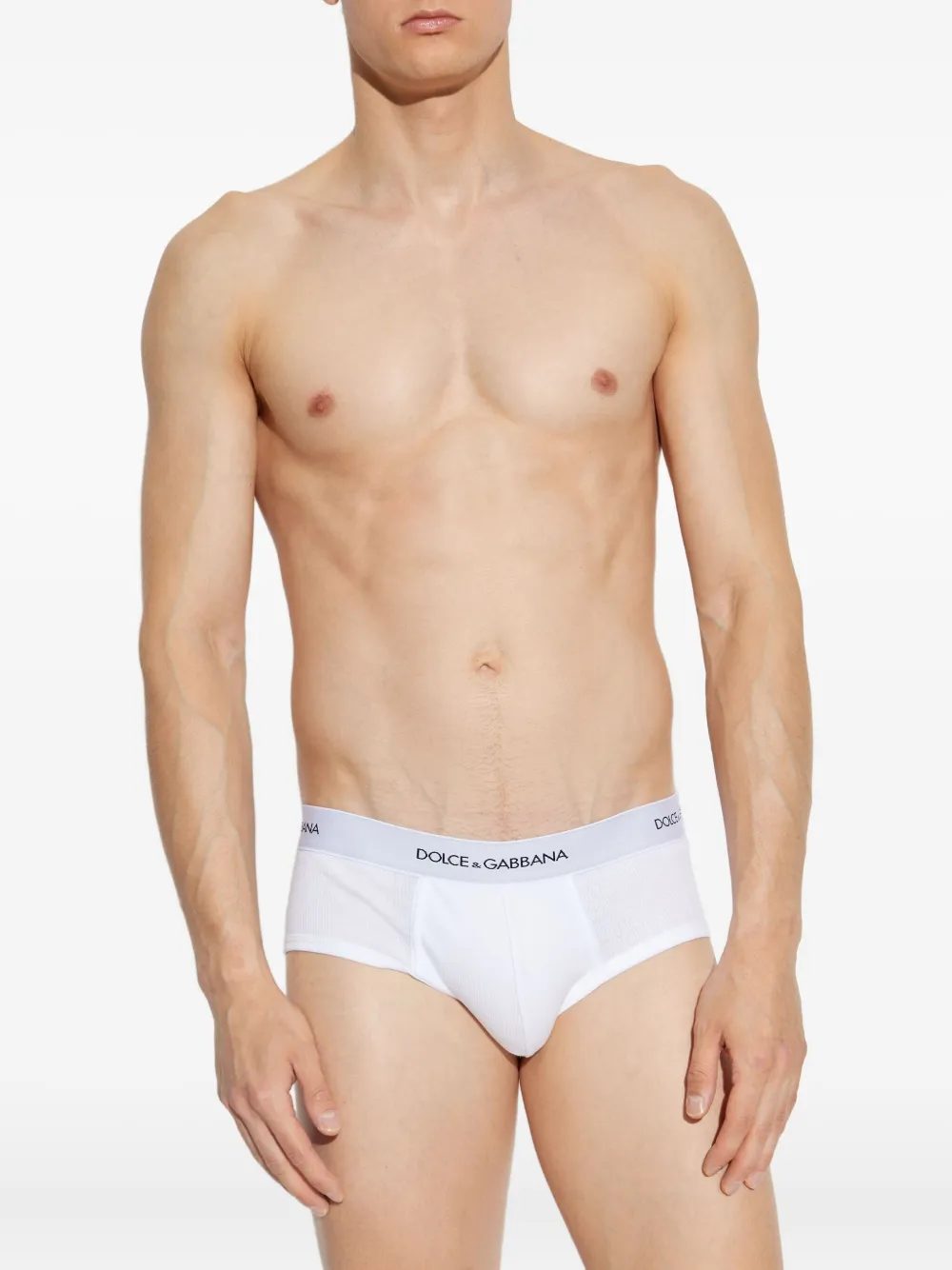 Dolce & Gabbana Twee slips met logoband Wit