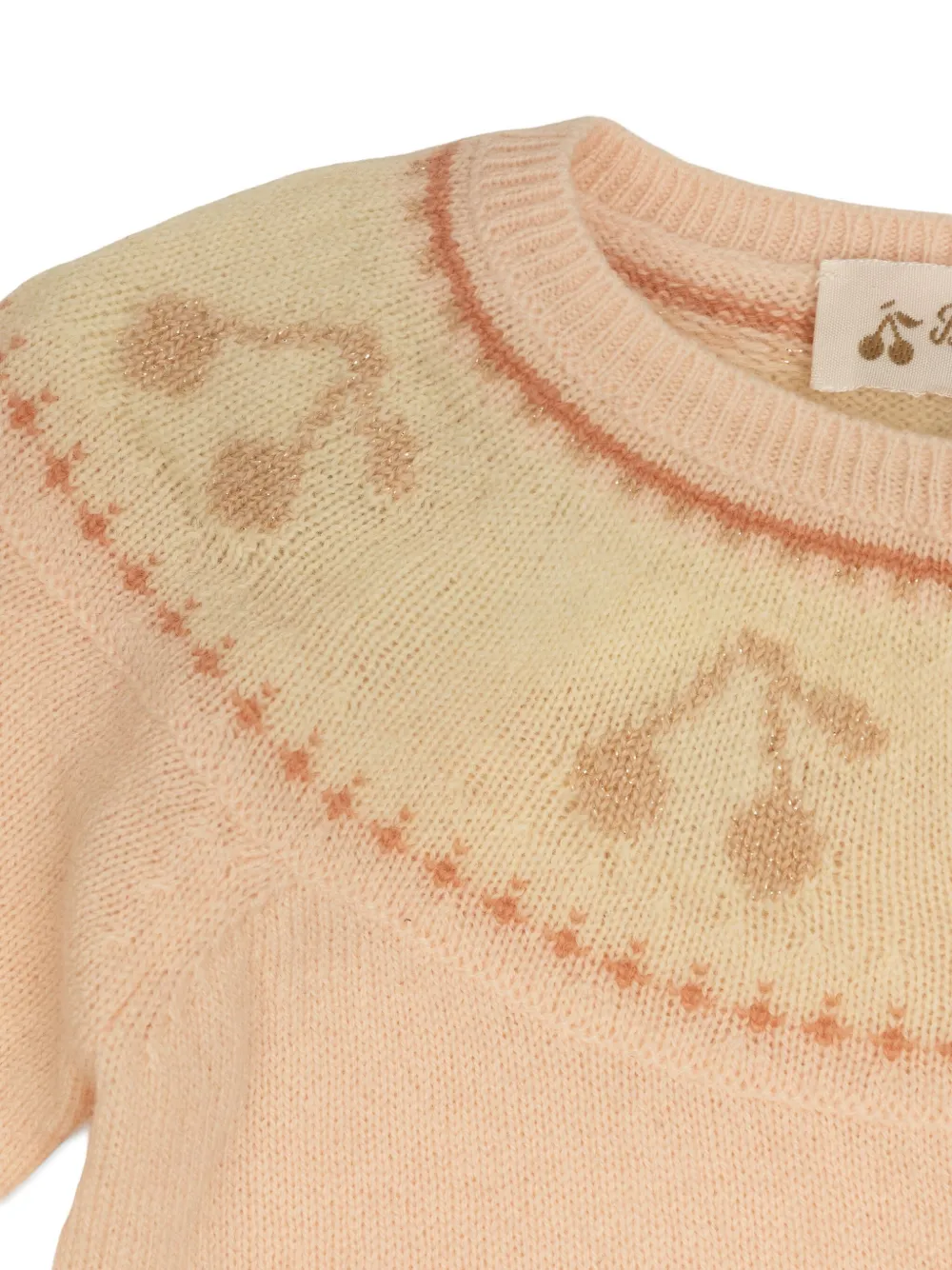 Bonpoint embroidered knitted trouser set Roze