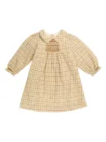 Bonpoint checked smocked dress - Neutrals