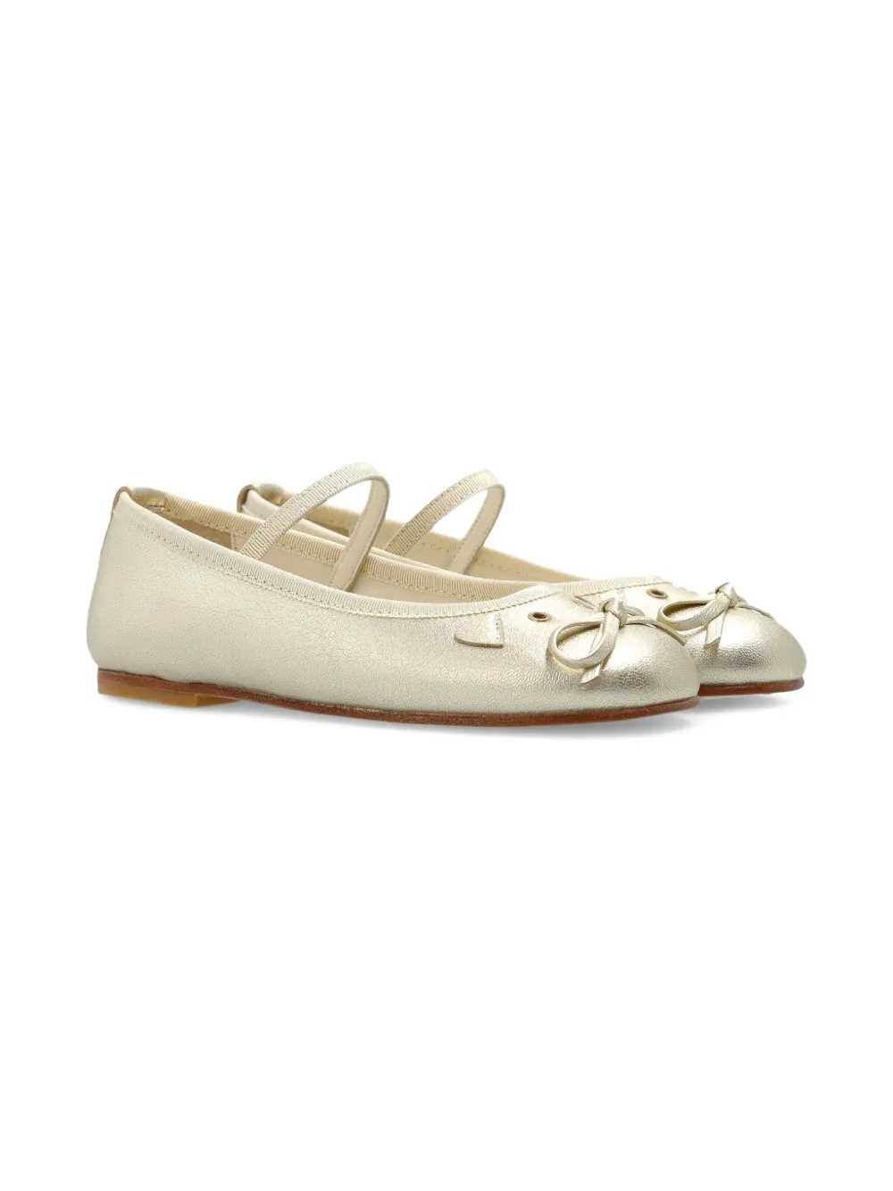 Bonpoint metallic ballerina shoes Gold