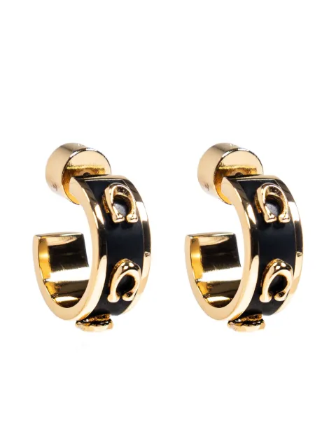 Coach enamel hoop earrings