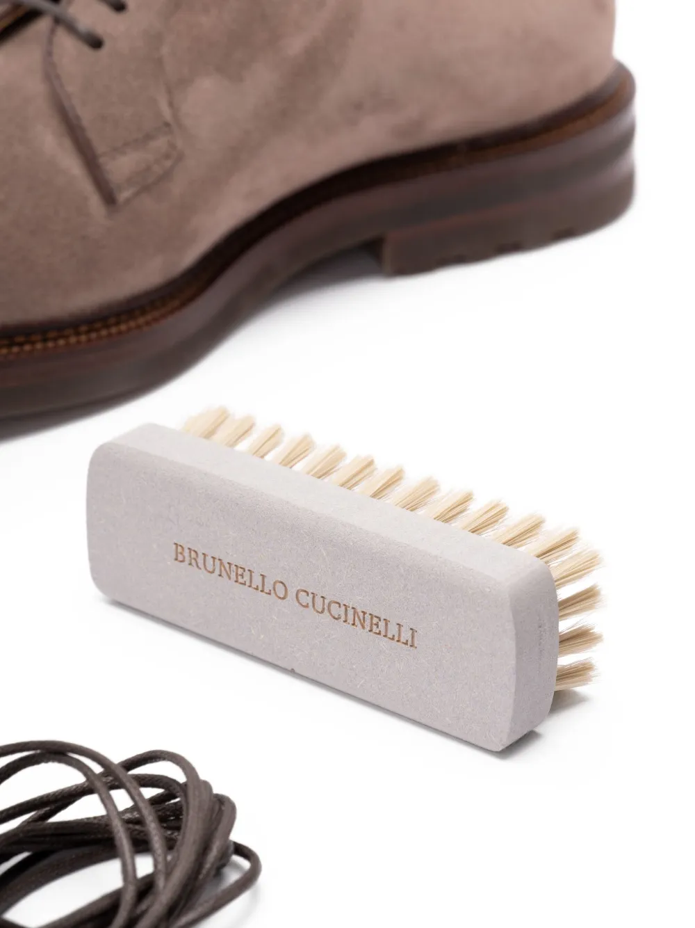 Brunello Cucinelli suede lace-up Derby shoes Neutrals