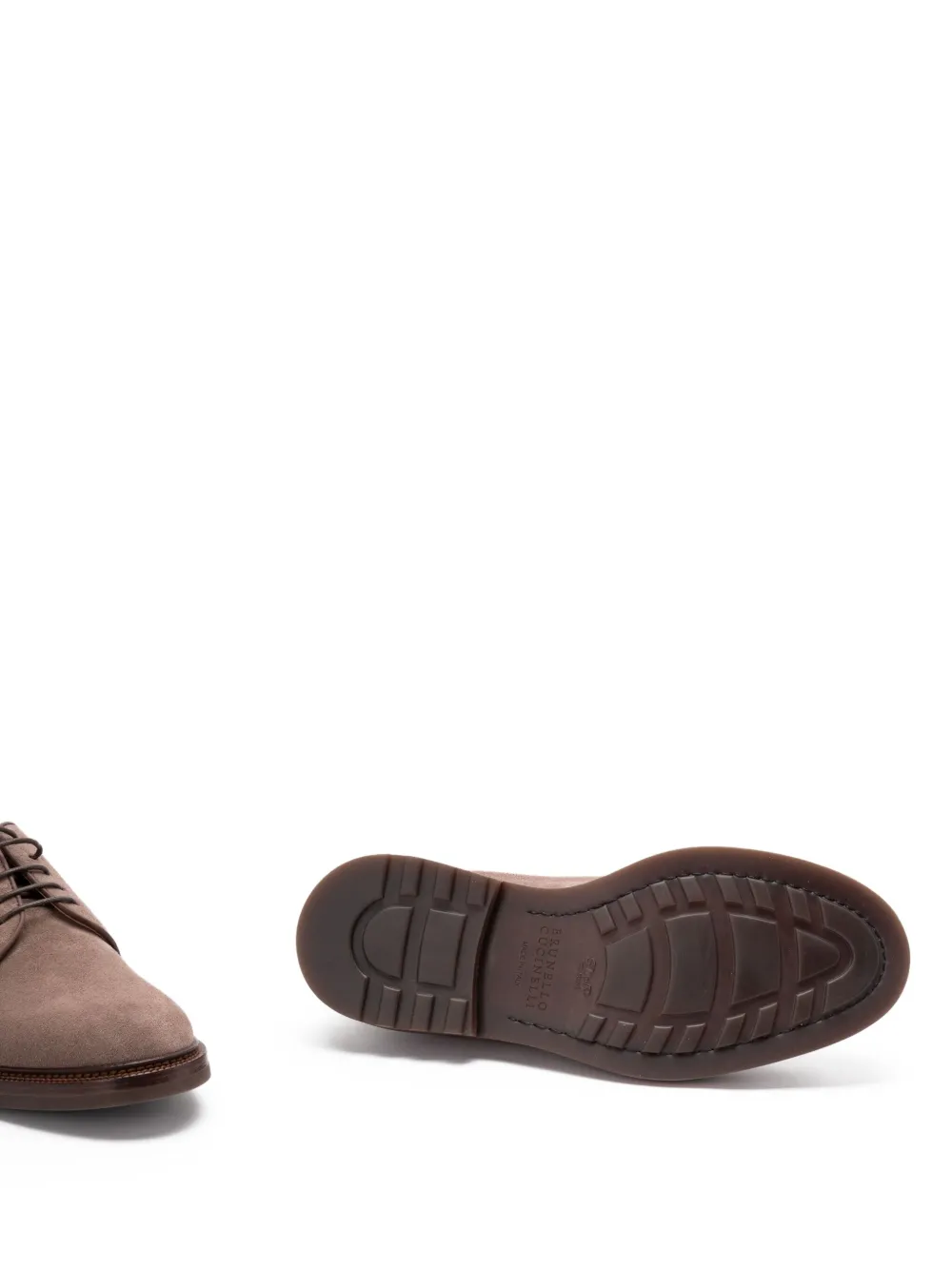 Brunello Cucinelli suede lace-up Derby shoes Neutrals