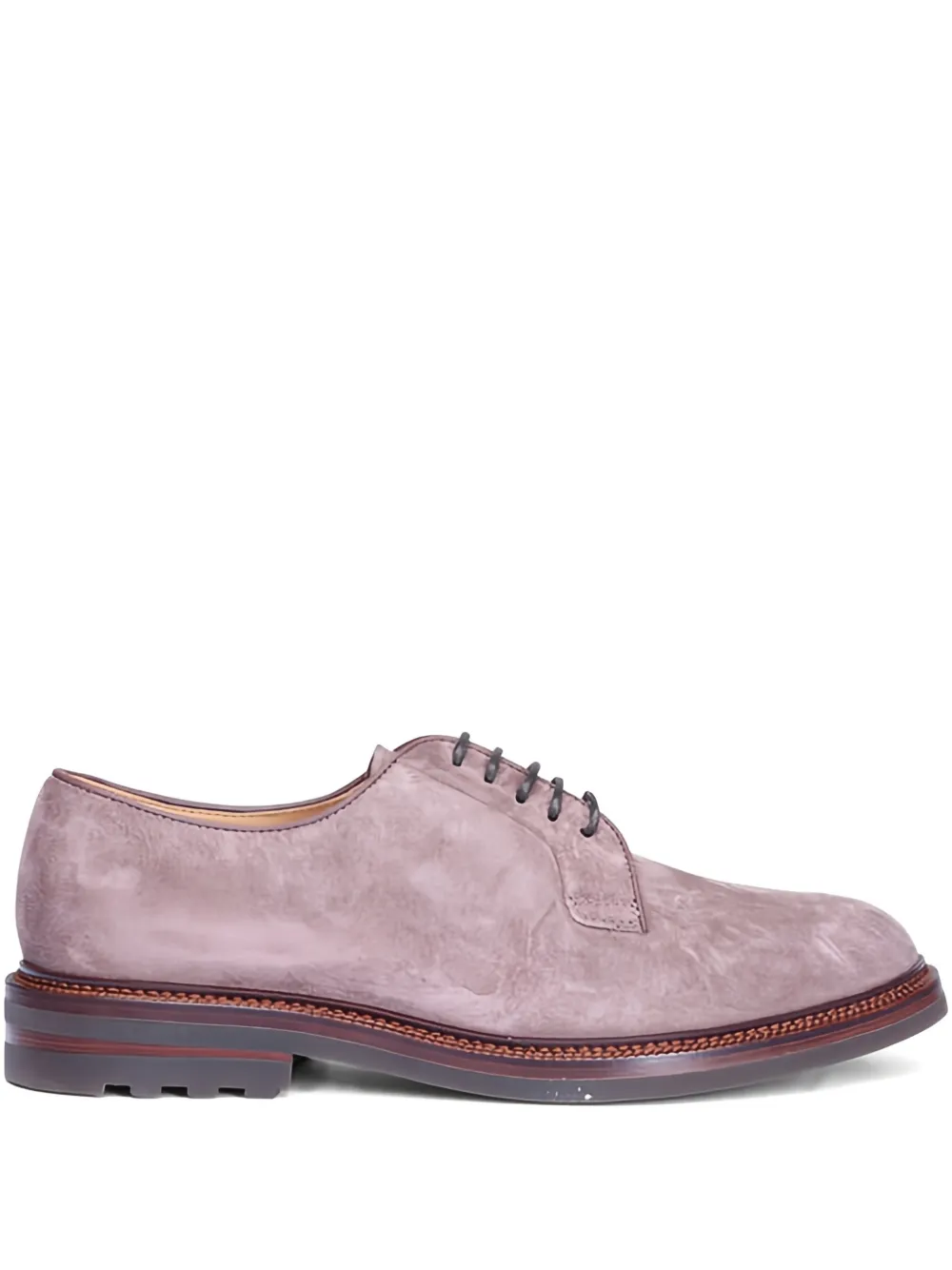 Brunello Cucinelli suede lace-up Derby shoes - Nude