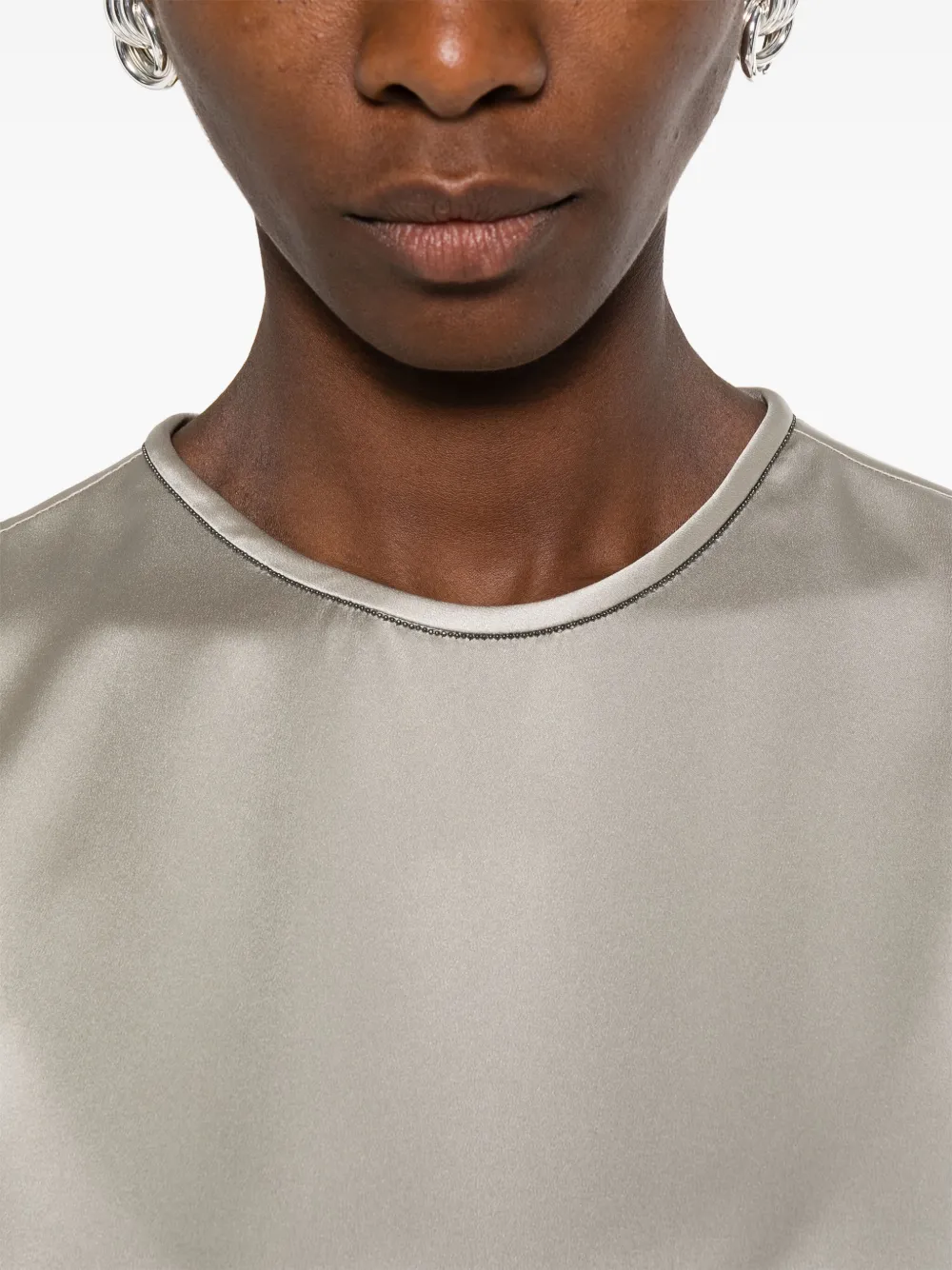 Brunello Cucinelli short sleeve blouse Grijs