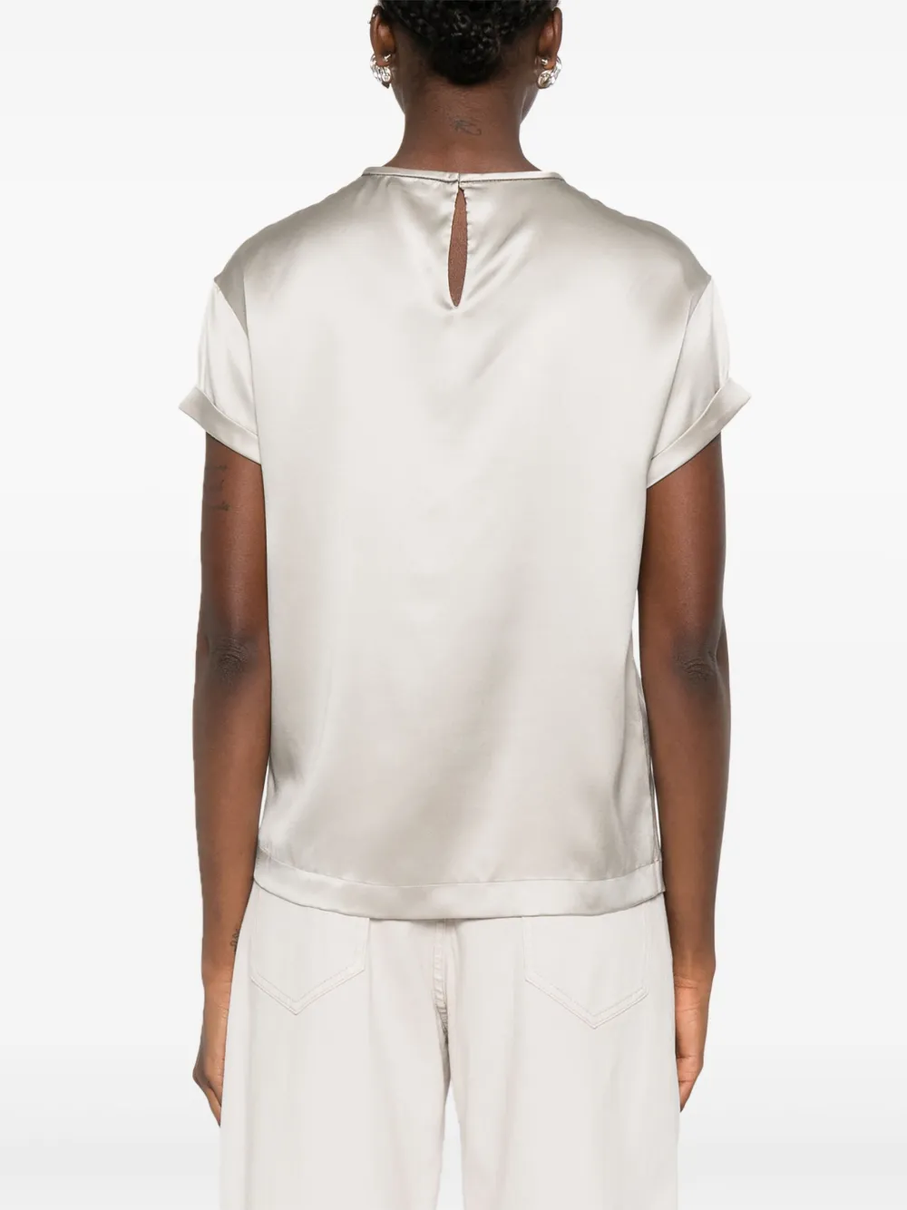 Brunello Cucinelli short sleeve blouse Grijs